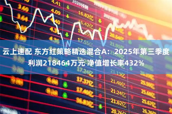 云上速配 东方红策略精选混合A：2025年第三季度利润218464万元 净值增长率432%